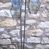 Large tripod steel lamppost and blown glass 1970