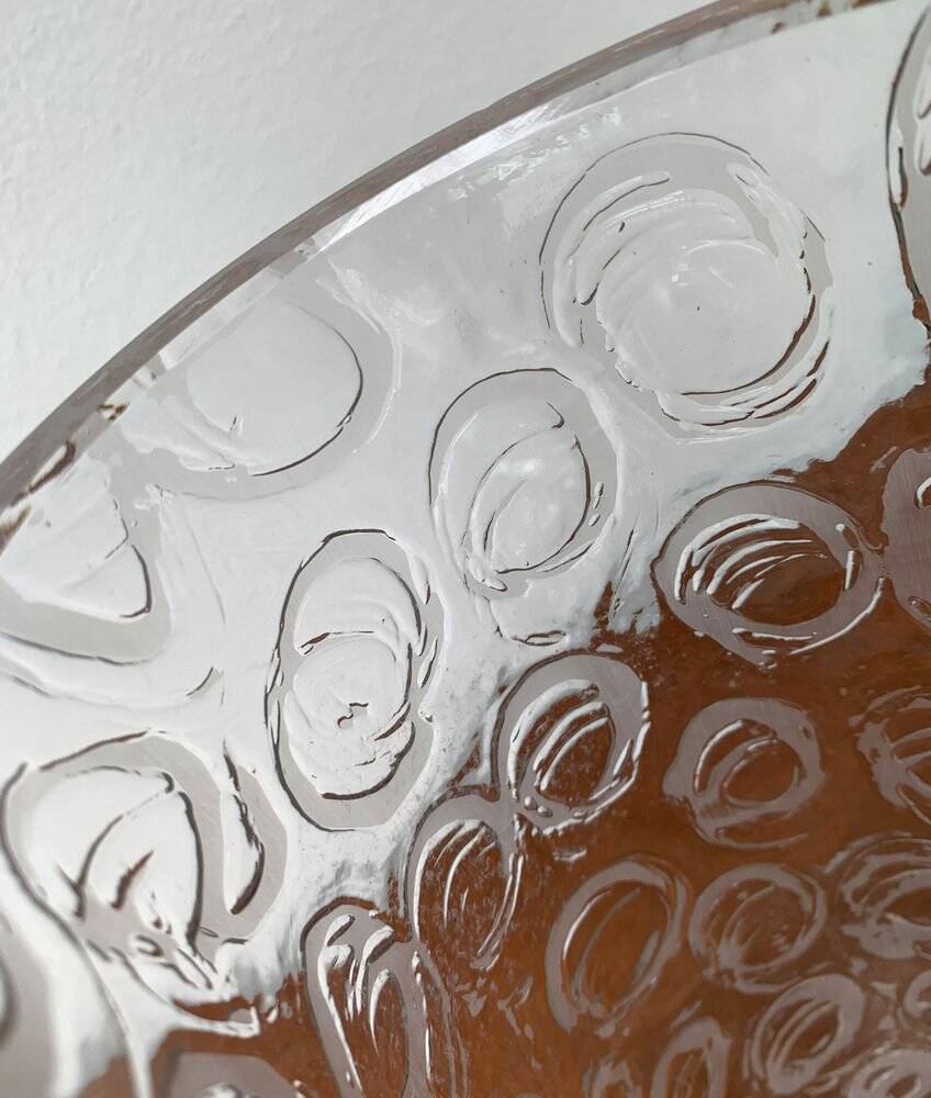 Large vase in raw glass, 1970s brutalism.