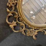 Golden oval mirror 83 x 54 cm