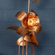Vintage 20thc italian brass floral floor lamp c.1970