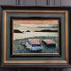Oil on canvas by Ségalen representing two annexes turned over 20th century