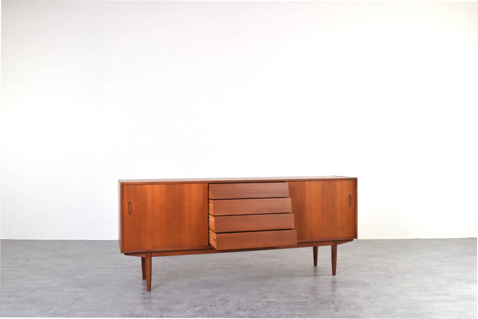 Mid-Century Teak Scandinavian Sideboard by Nils Jonsson for P.S. Heggen, 19