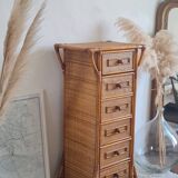 Rattan chest of drawers from the 1970s.