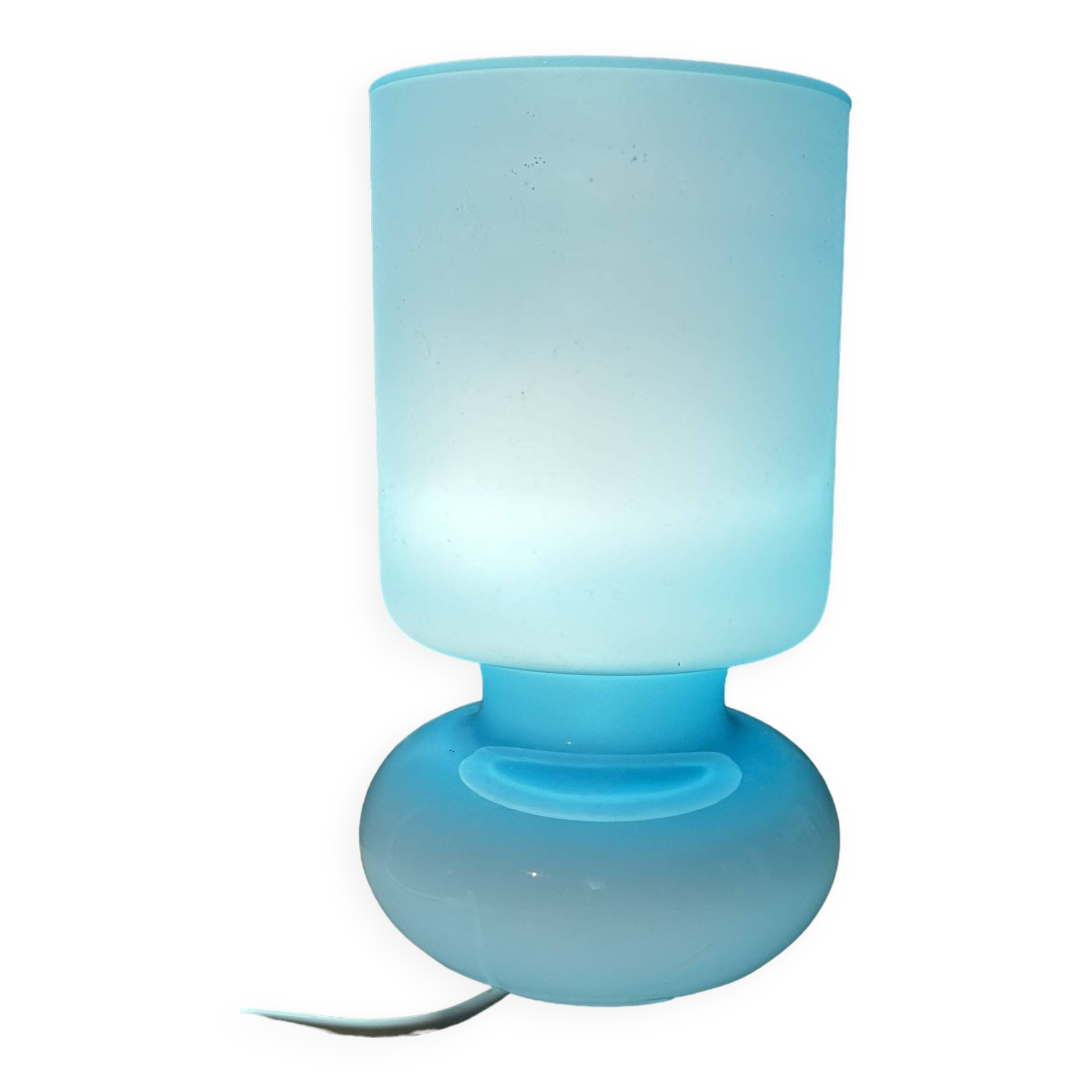 Ikea Lykta lamp in vintage blue glass