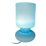 Ikea Lykta lamp in vintage blue glass