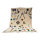 Tapis berbère Beni Ouarain 300x200 cm – Laine écrue motifs symboliques