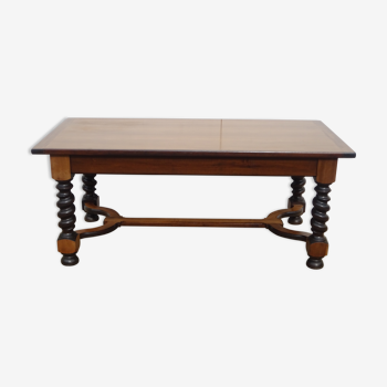 Louis XIII Style table, walnut top, with extensions