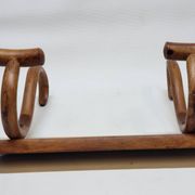 Double Patère bistrot Porte Manteau en bois courbé début XXème