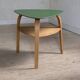 Table basse tripode Hugues Steiner bow wood double plateau