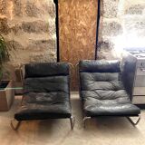 Pair of armchairs minimalist 70 style