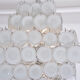 Huge Vintage Italian Chandelier with White Murano Glass Discs