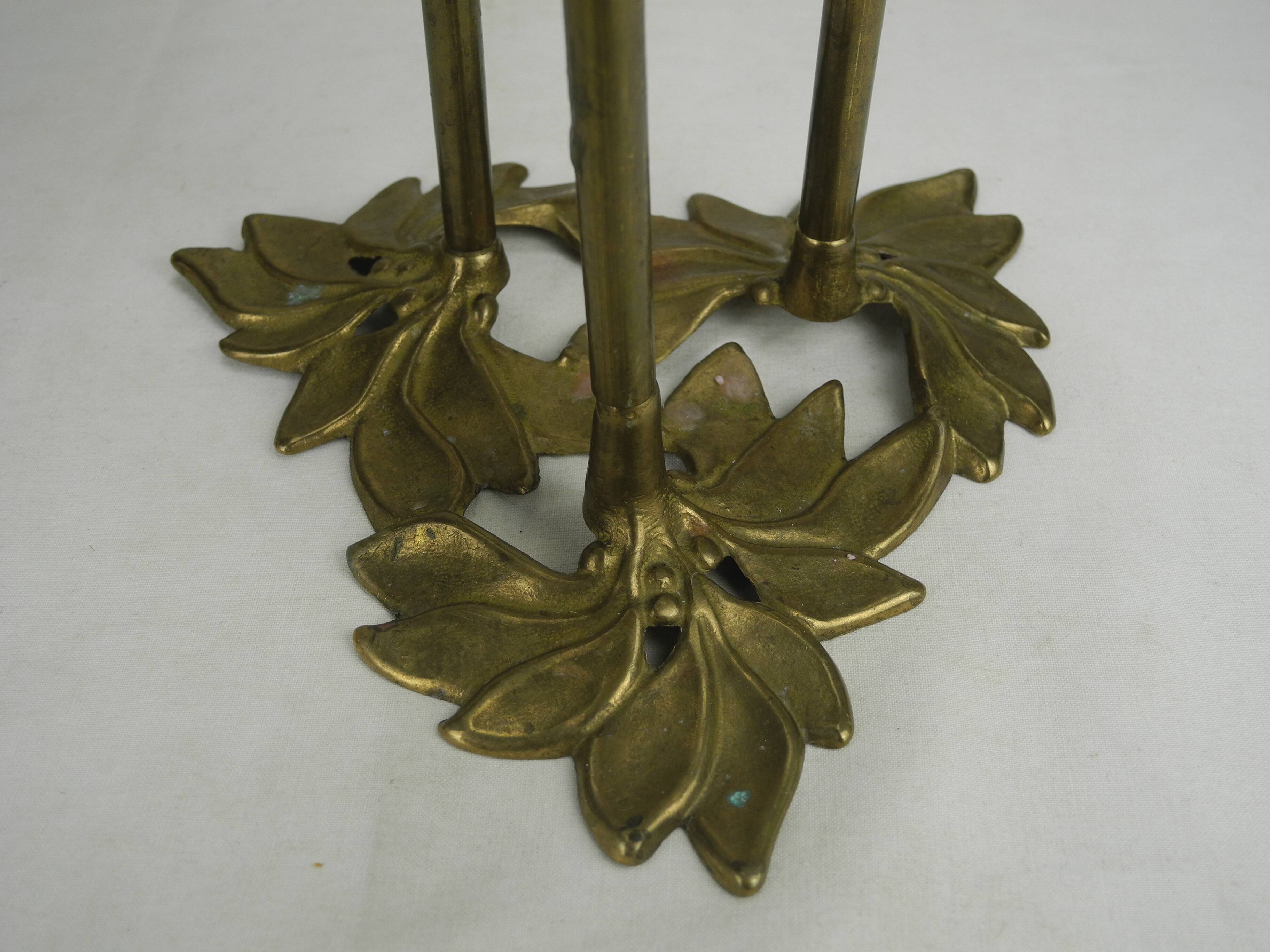 Antique floral candlestick vintage brass candlestick candleholder