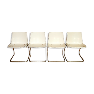 Set of 4 hull chairs - chrome Roche-Bobois & Edmonds Alt 1970