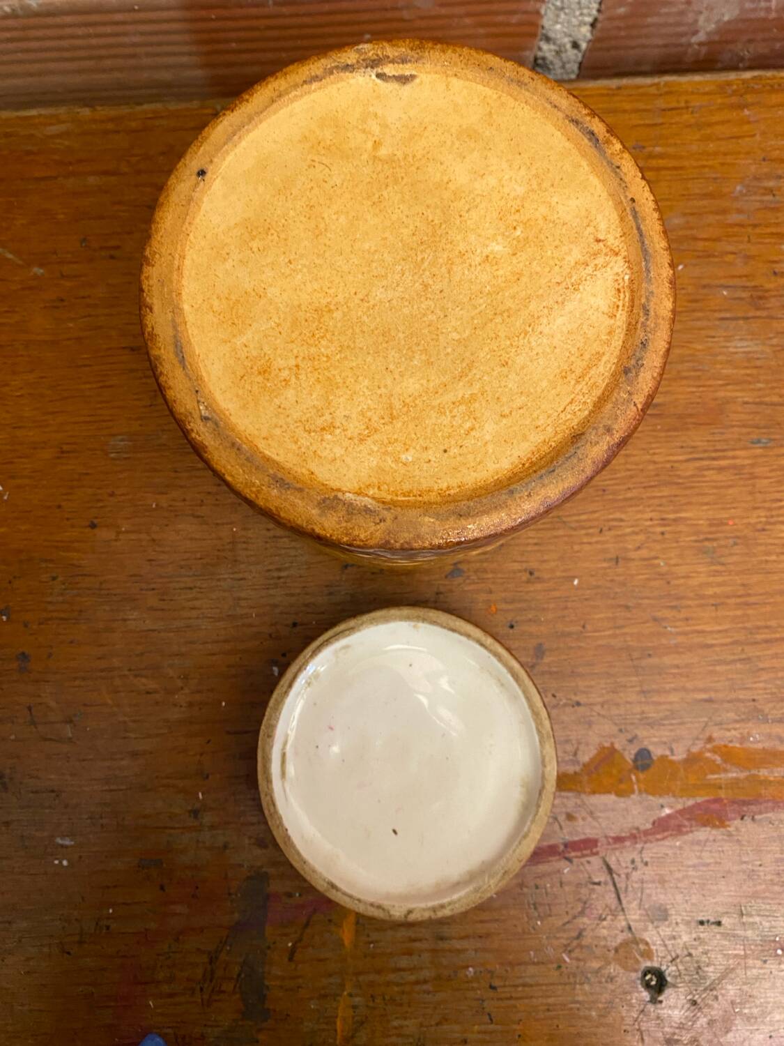 Antique pillivuyt terrine in a pate shape in a vintage porcelain fired crust