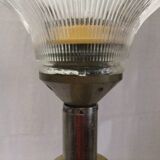 Large vintage column lamp from the 50s, molded glass floor lamp