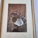 Original Large Size Signed Painting Frame and Hand Painted Duck