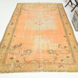 6x9 Shades Of Peach Orange Handmade Wool Oriental Turkish Rug, 180x286Cm