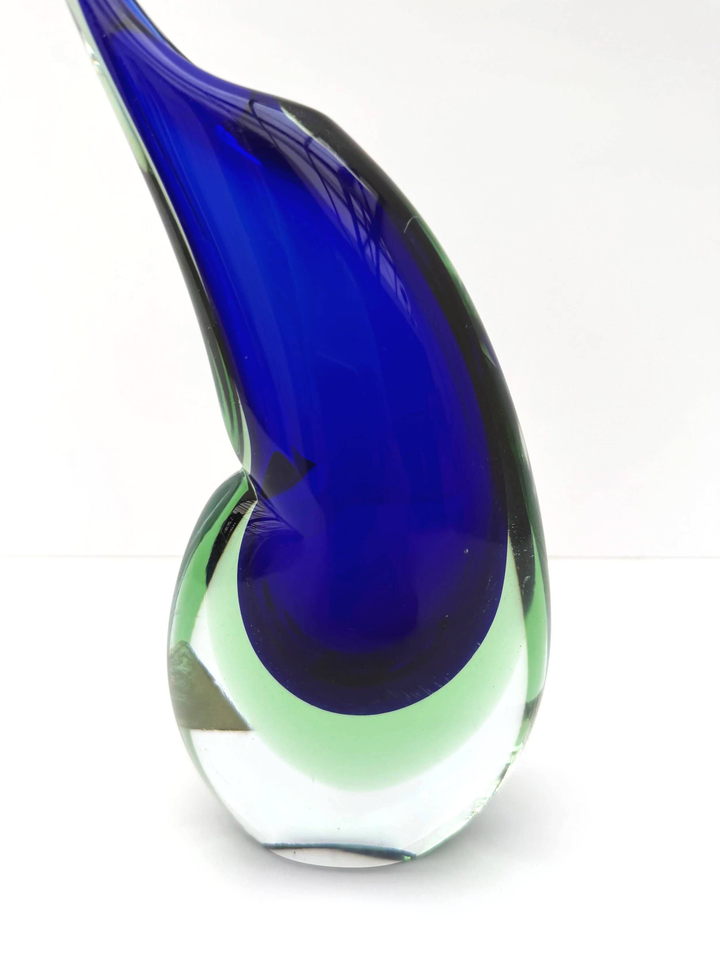 Vase de Murano en verre soufflé, Italie 1970
