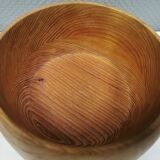 Large Danish bowl in turned ash wood 1970s.