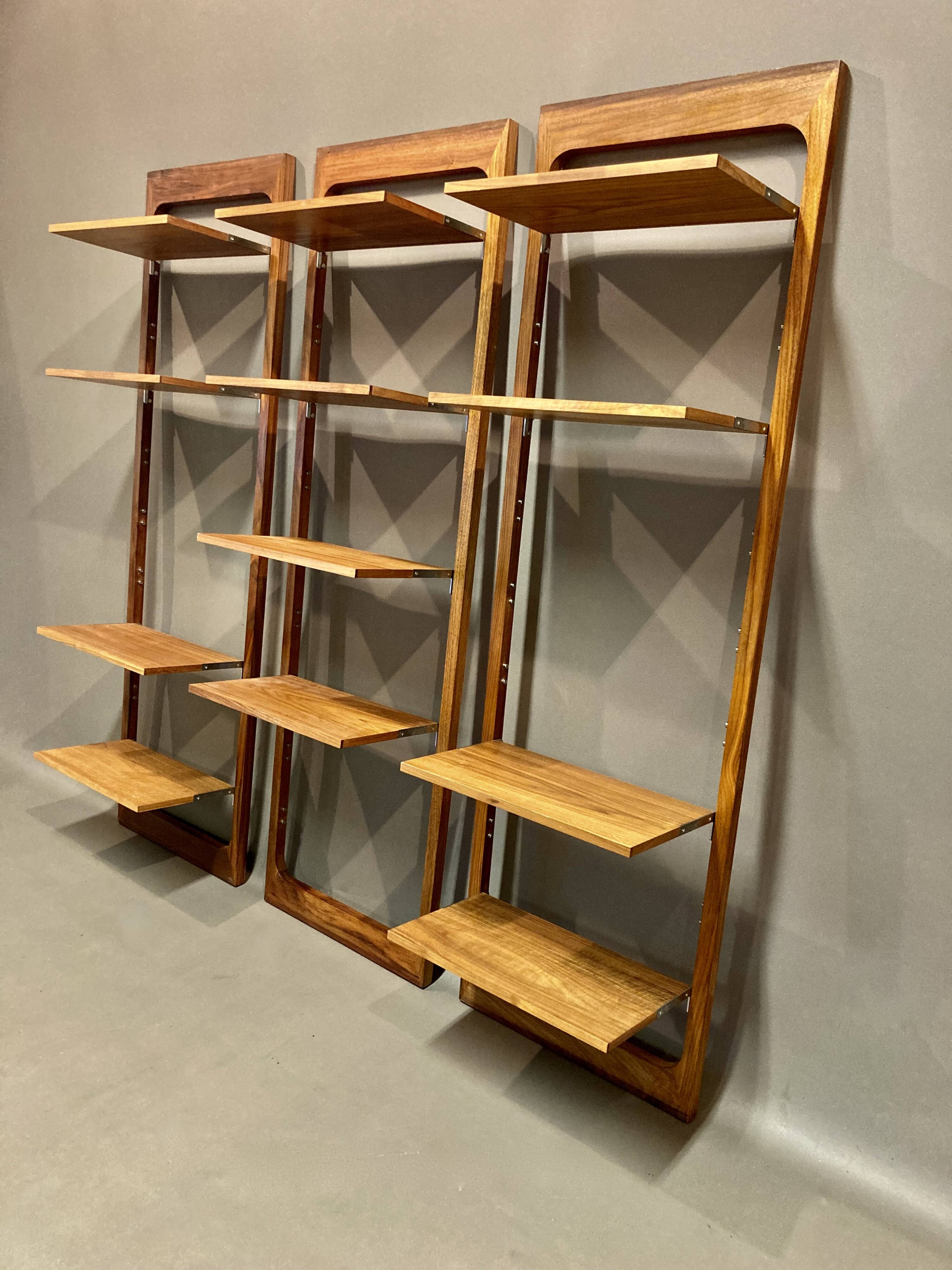 Suite de 3 étagères modulables design scandinave 1960