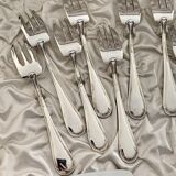 Dessert service 12 forks 1 silver metal shovel net model