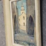 René Ricard: Figurative watercolor depicting an architectural view