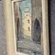 René Ricard : Aquarelle figurative représentant une vue architecturale