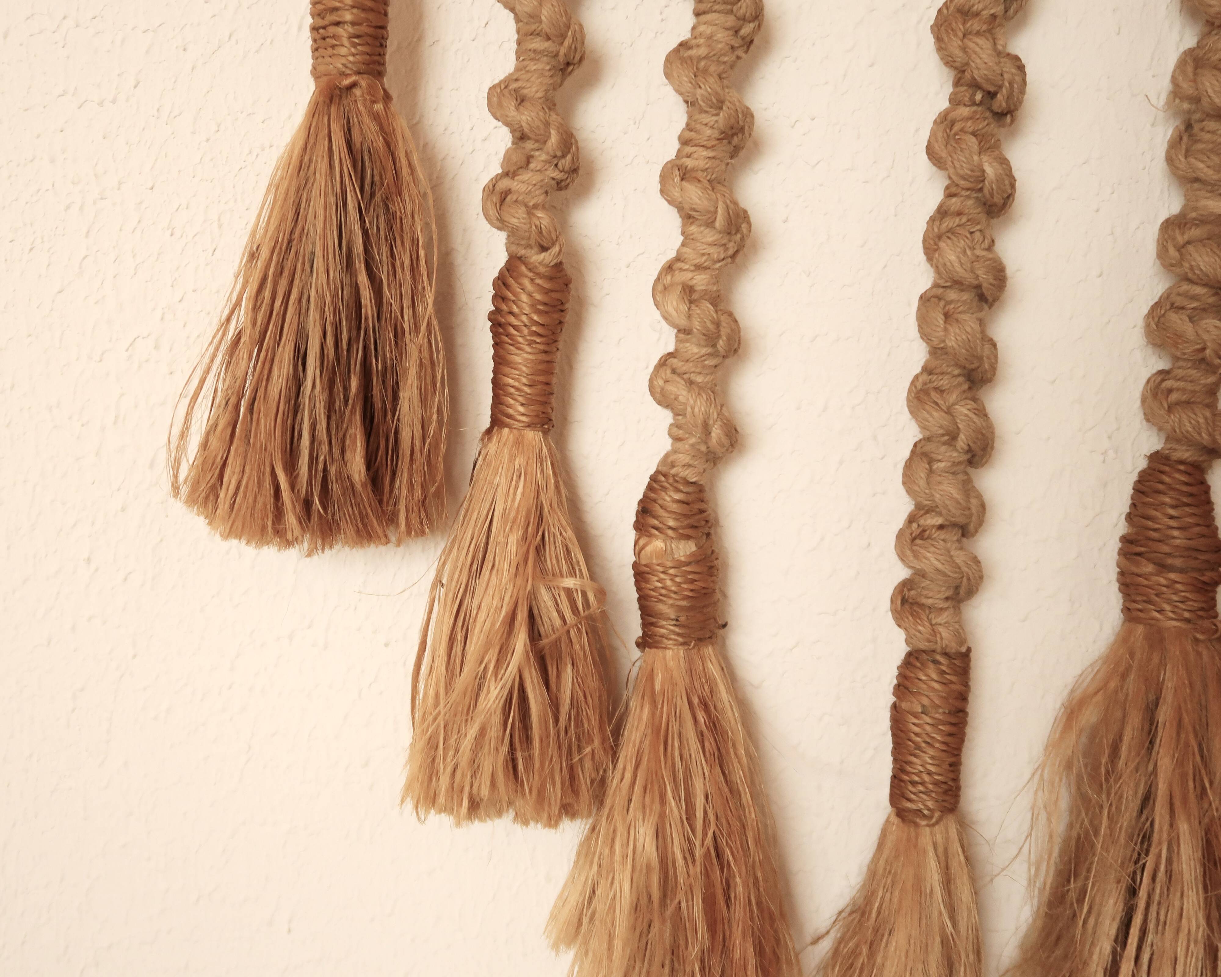 Braided macramé wall decor, 70s
