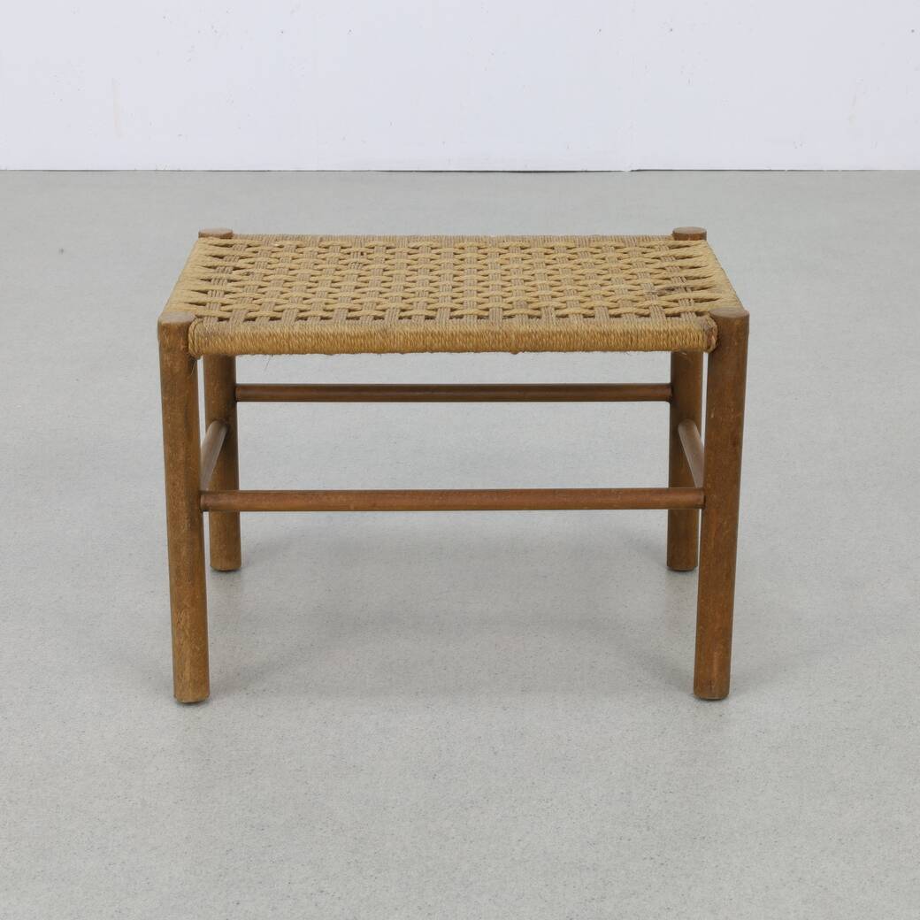 Stool in Wood and Rope, 1960s