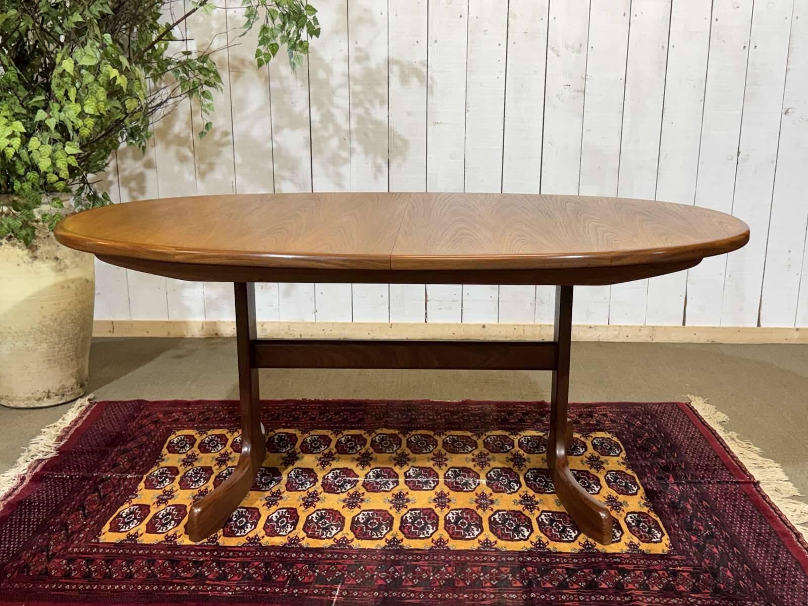 G-Plan oval teak table from the 1970s with a butterfly extension.