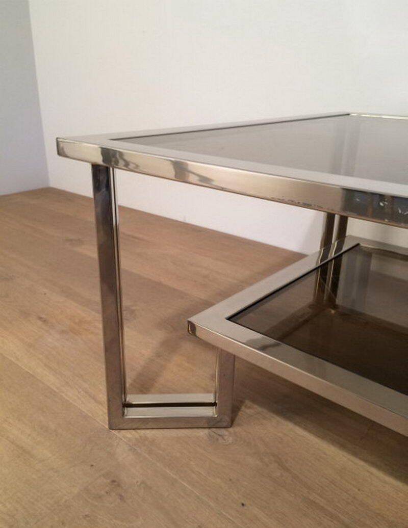 Chrome designer coffee table