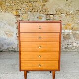 Vintage chest of drawers, 5 drawers in teak Circa 60
