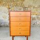 Commode vintage 5 tiroirs en teck circa 60