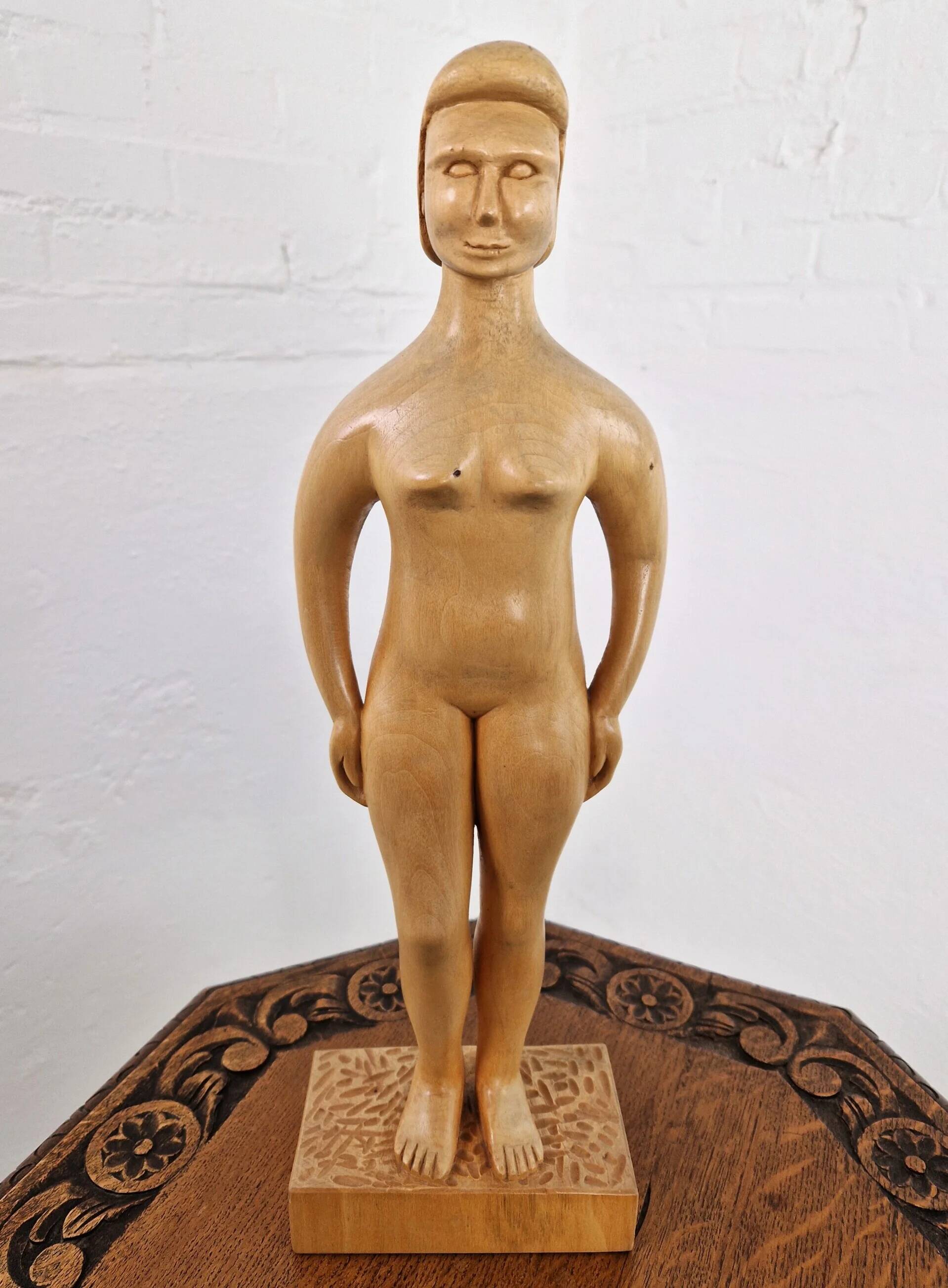 Wooden sculpture female nude, 1992