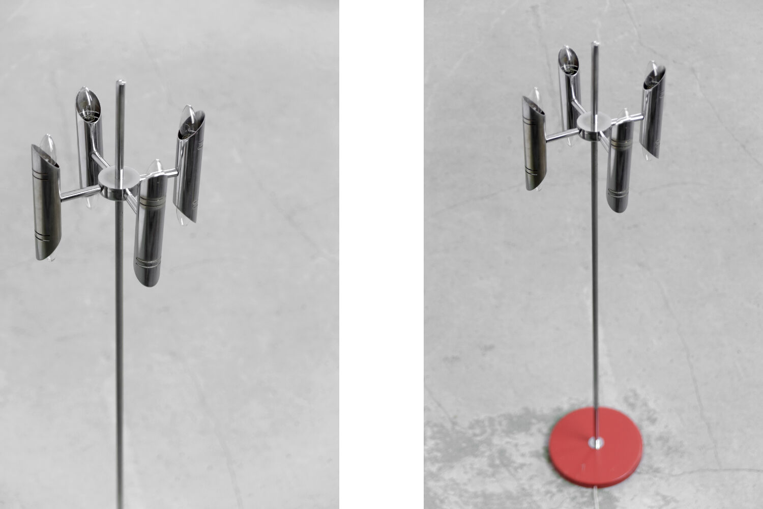 Mid-Century Modern Vintage Space Age Chrome Floor Lamp, 1960s