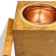 Tommaso Barbi, Mid-century burl ice bucket, TB Italy, ca. 1970