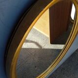 Miroir bois doré epoque 1960 ovale