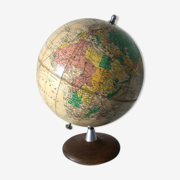 Grand globe terrestre Girard vintage 1950