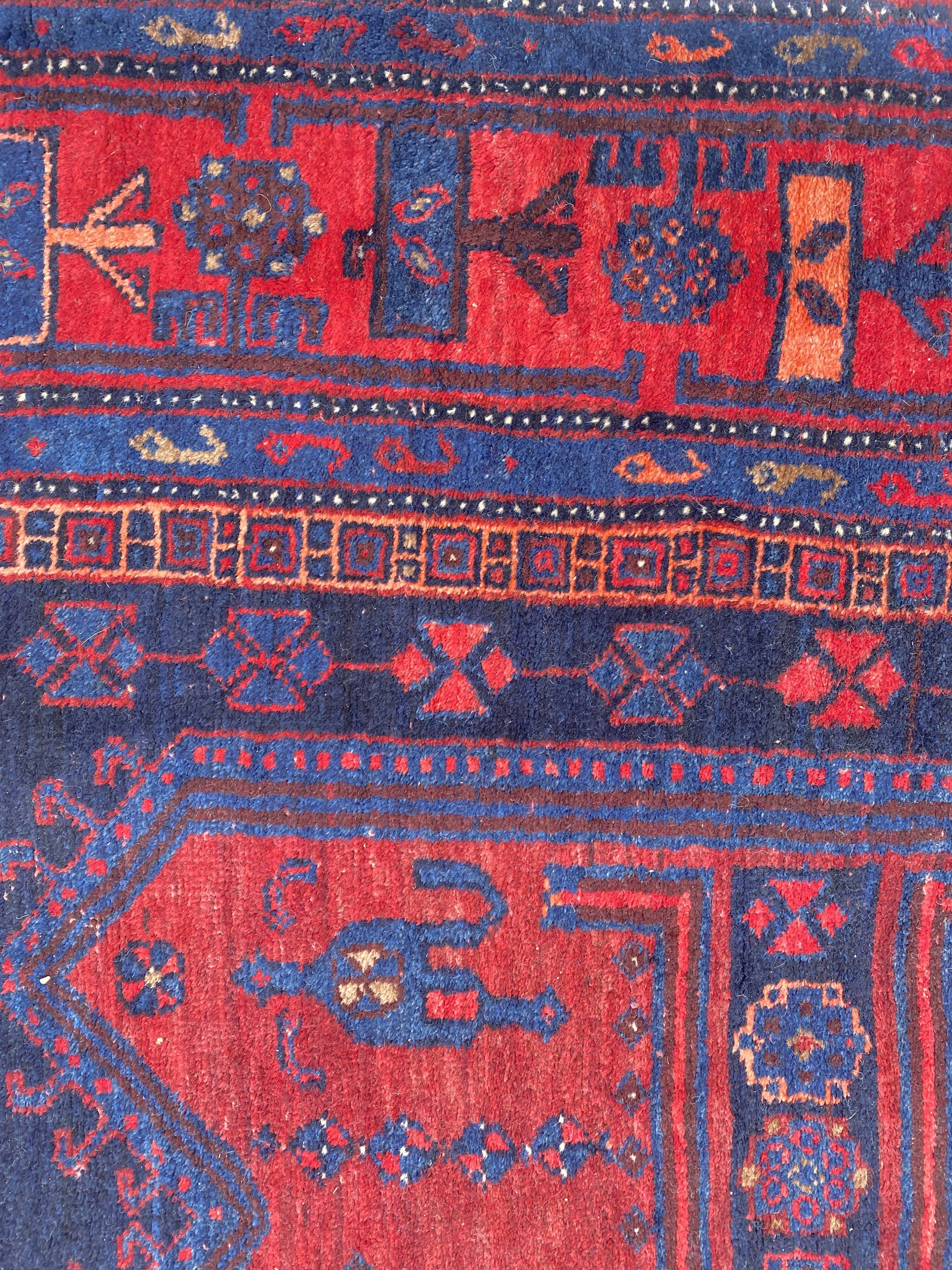 Very beautiful old Persian carpet Bijar handmade 148x318 cm