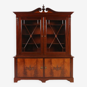 Exquisite Empire Style library cabinet with glass doors, Belgium, 1950s