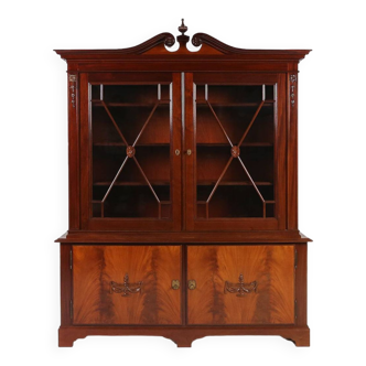 Exquisite Empire Style library cabinet with glass doors, Belgium, 1950s