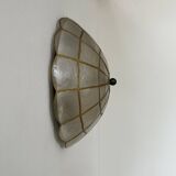 Paire d'applique vintage, nacre et laiton, France, 1980