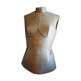 Rare old adjustable sewing bust stockman paris in cardboard
