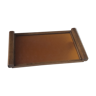 Wooden tray in glass color amber