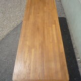 Coffee table style bench metal and oak circa 1950