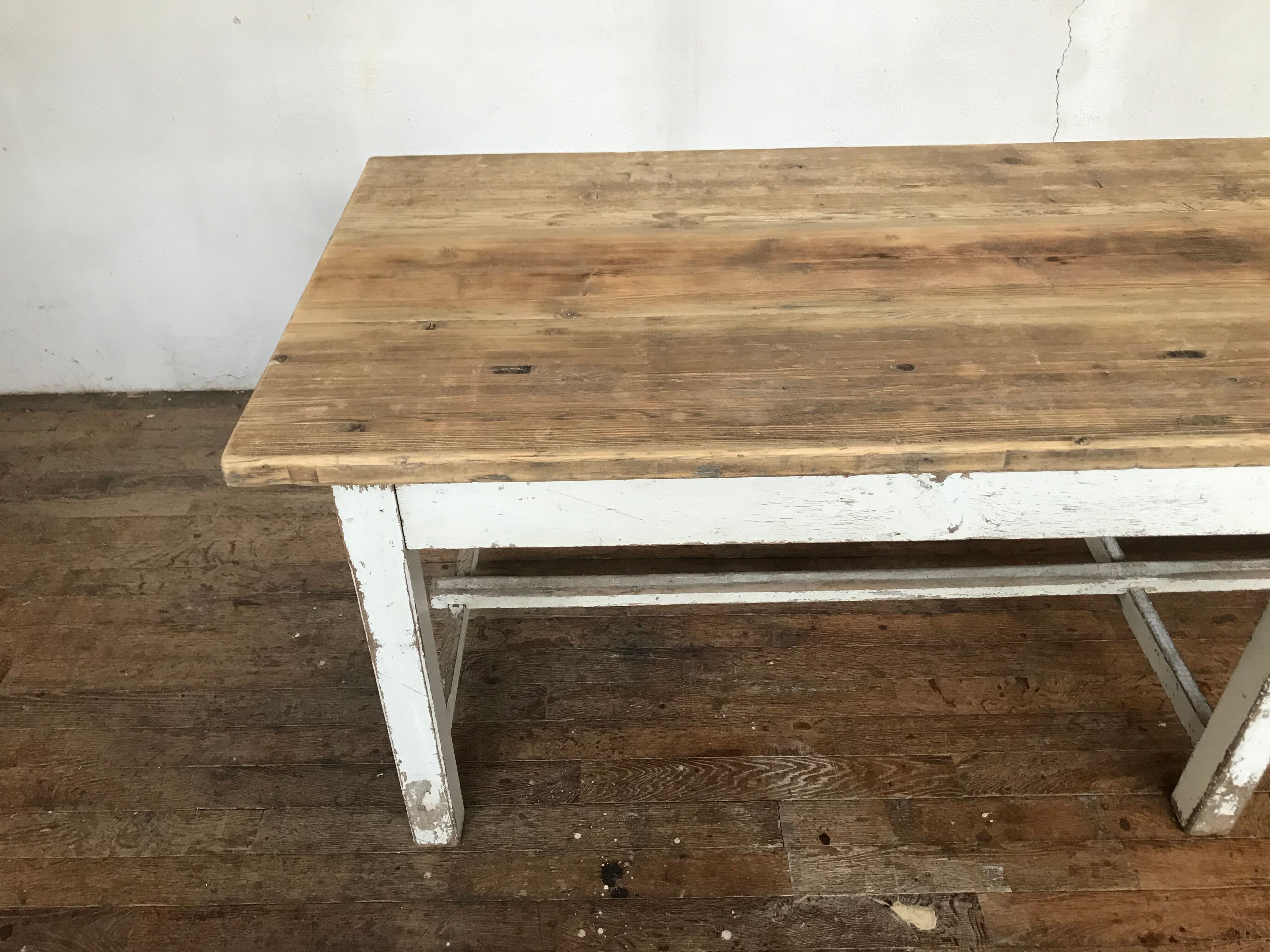 Vintage farm or workshop table early 20th century design