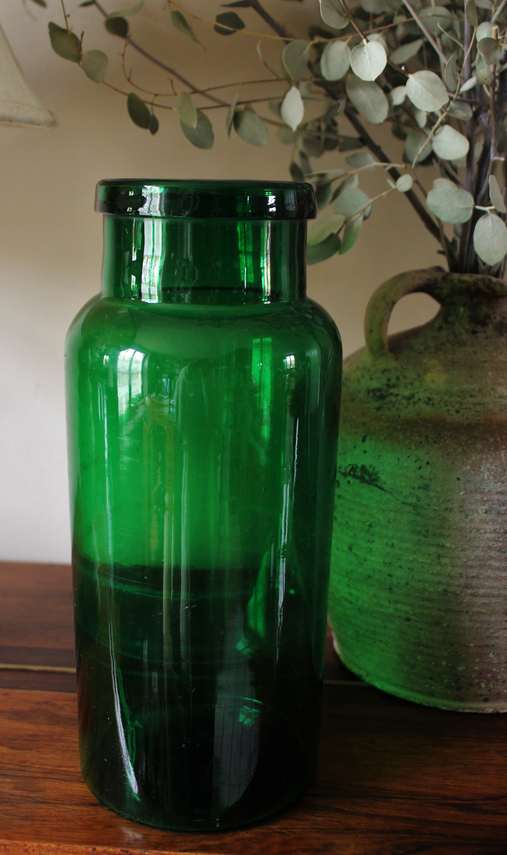 Green glass bottle