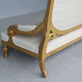 Louis XVI-style gilded wooden bass bench