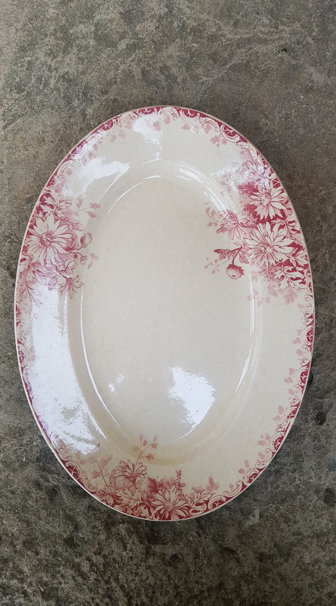 Flat Oval Gien model Autumn Flowers