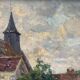 The village church, oil on canvas signed